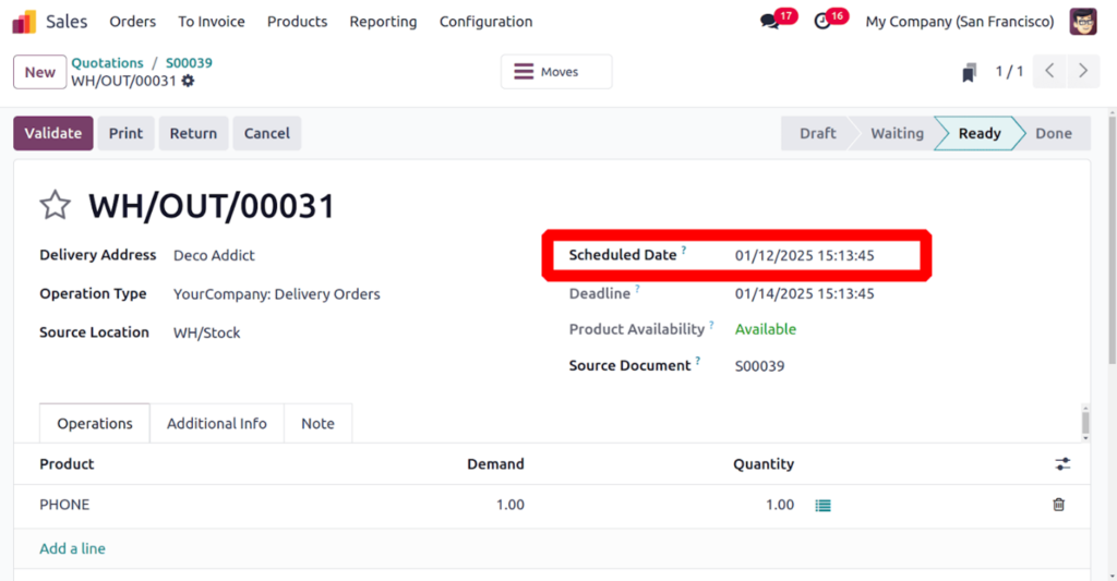 Testing Security Lead Time with Sales Orders