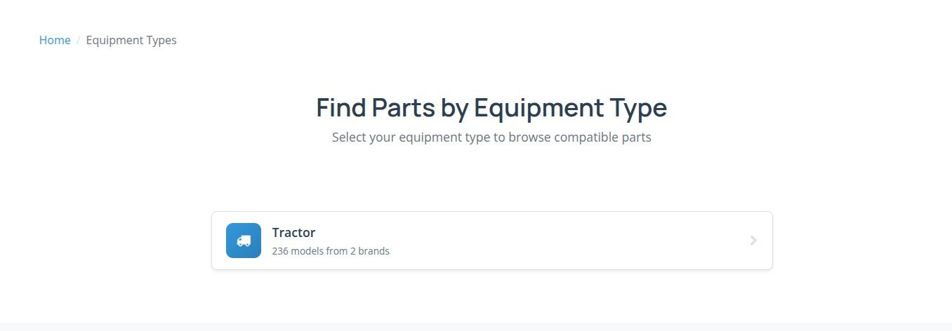Find Parts by Equipment Type