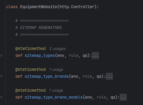 Sitemap generator methods in Odoo controller