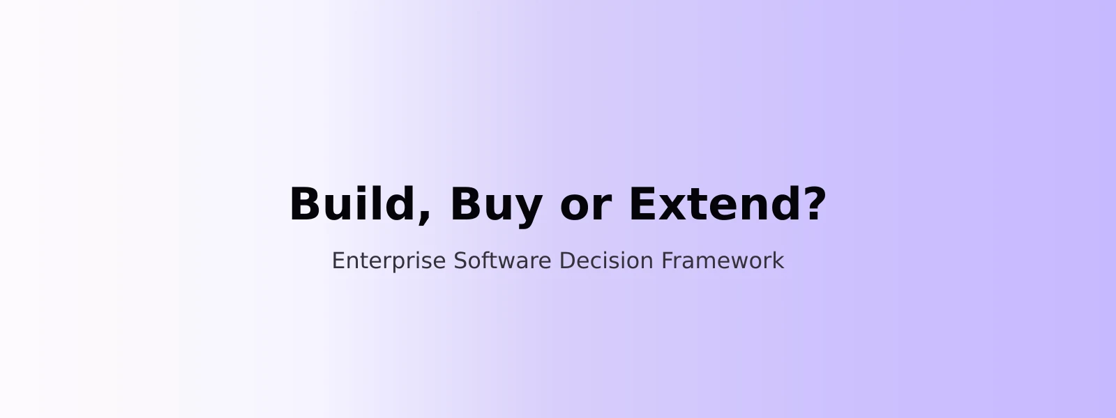 Build, buy or extend enterprise software decision framework